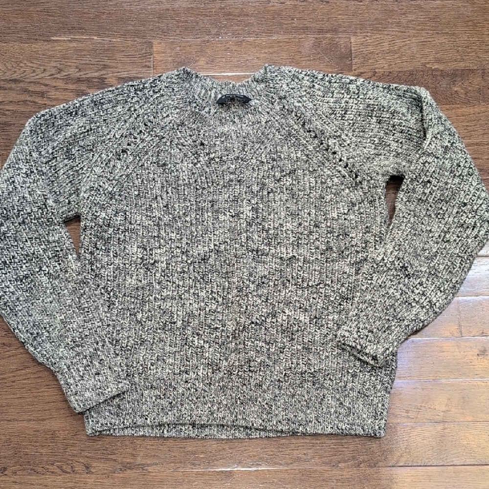 Denver Hayes Heathered Grey & White Cotton Crew neck Pullover Sweater Size Small - Picture 3 of 9